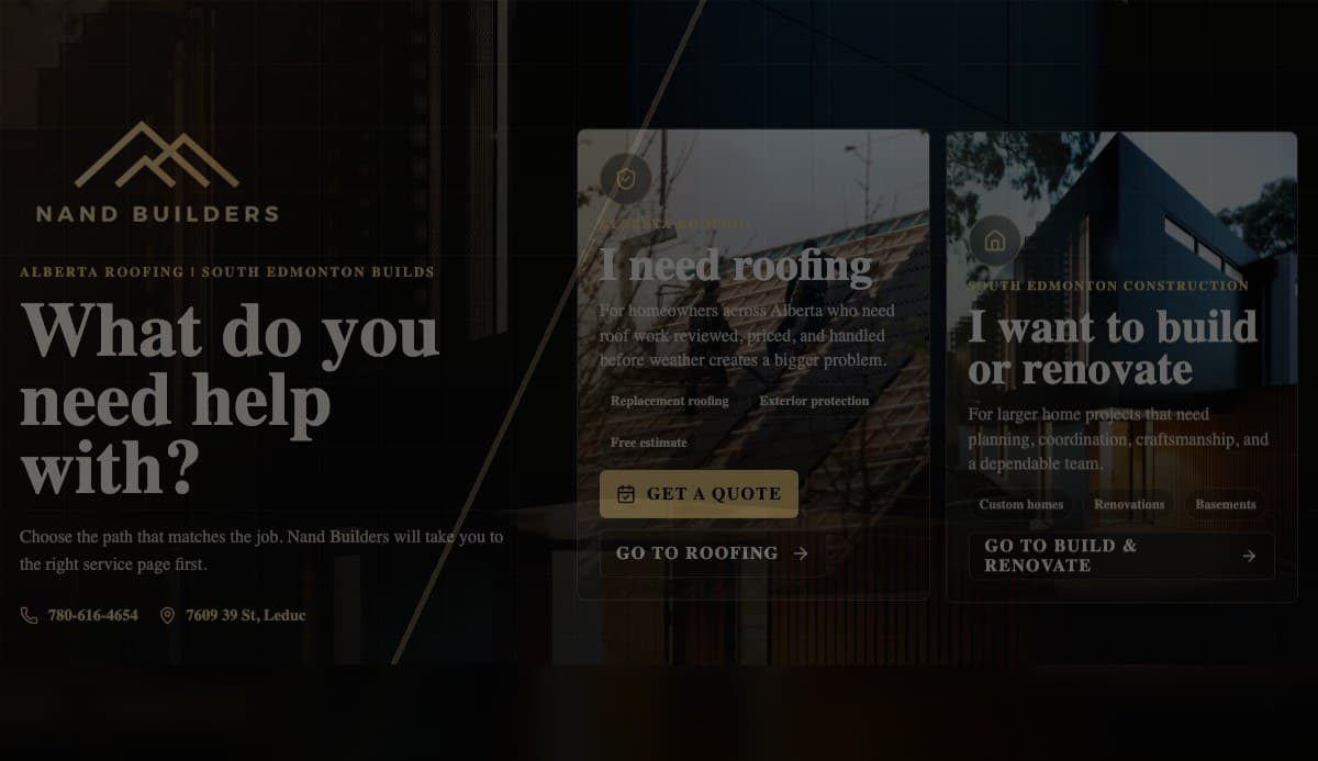 Nand Builders homepage screenshot